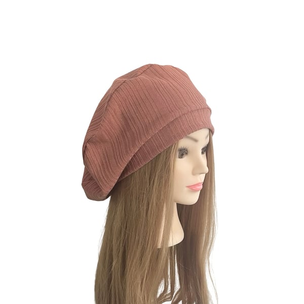 Dark Pink Retro Vintage Style Beret Hat for Women Slouchy Soft Beret Cap