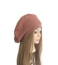 Dark Pink Retro Vintage Style Beret Hat for Women Slouchy Soft Beret Cap