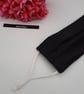 Face mask, small, nose wire,  3 layer,  adjustable in black  - Image 5