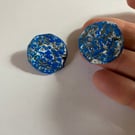 1 pair paper mache textured earrings. Recycled paper 