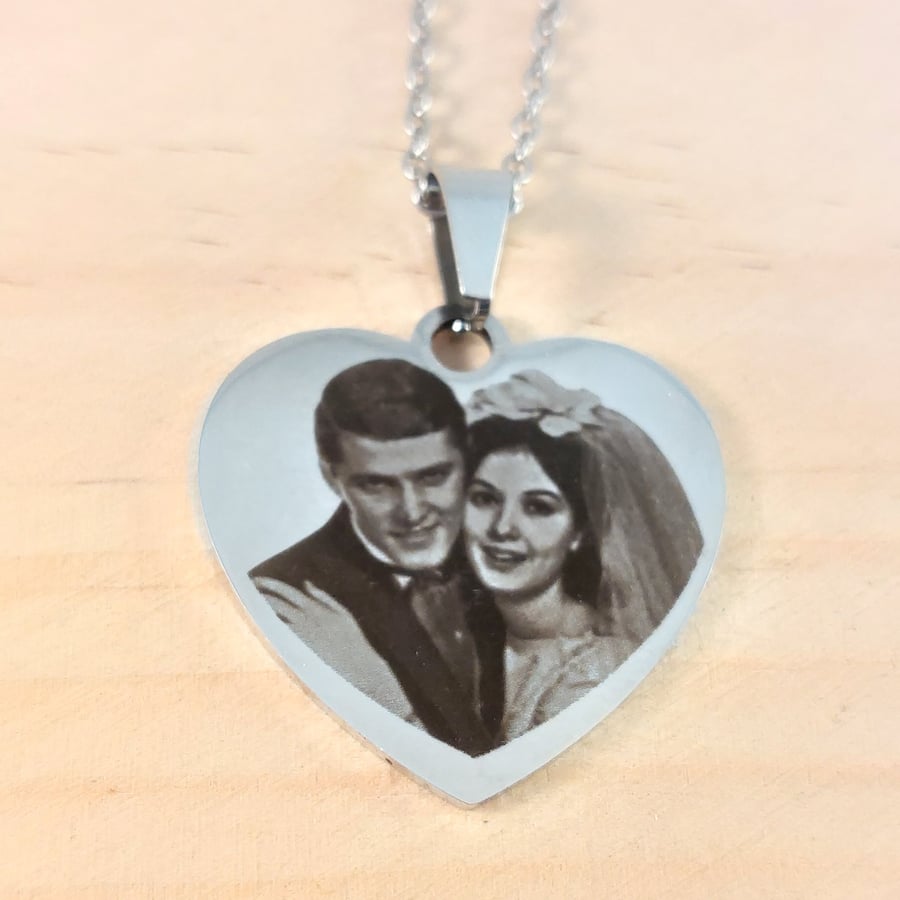 Personalised Engraved Multi Shaped Necklace - Photo Engraved