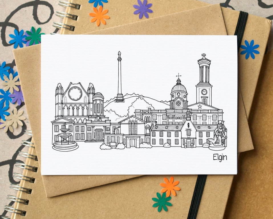 Elgin Skyline Greetings Card