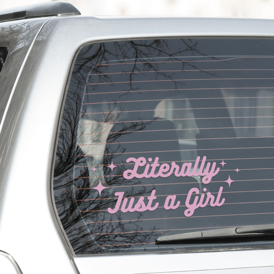 Literally Just A Girl - Stars: Girly Car Sticker Accessory Bumper Decal