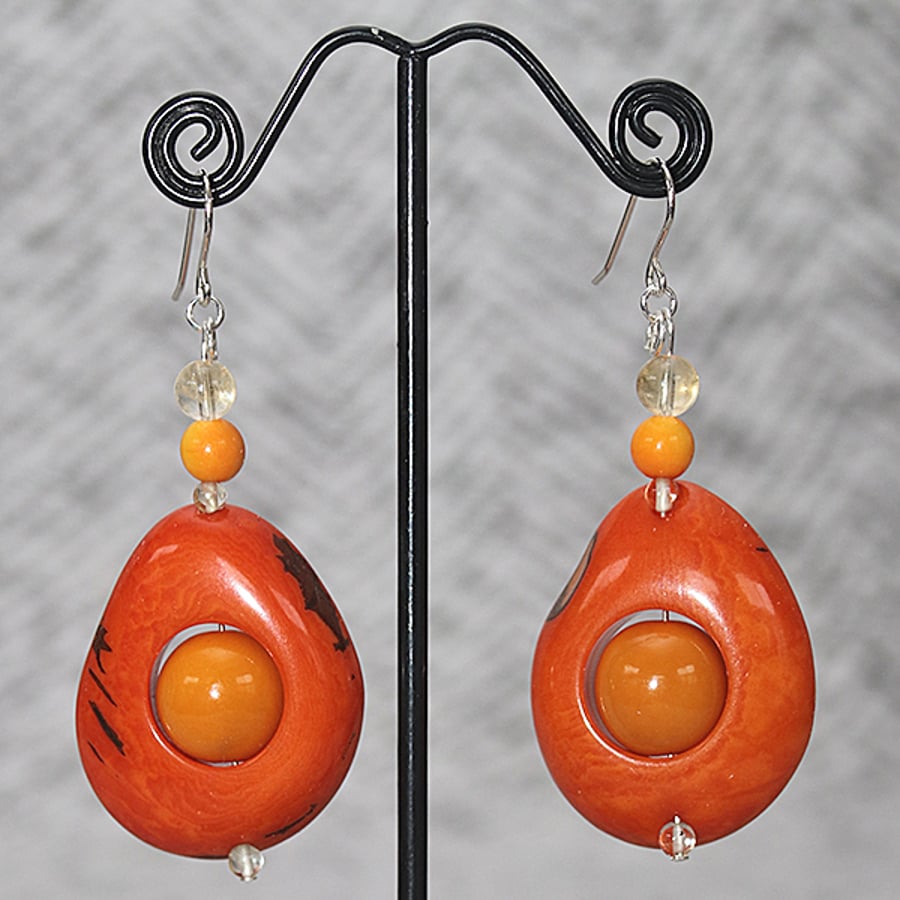 Orange-Citrine Earrings