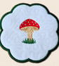 Toadstool Candle Coaster - Embroidered Woodland Home Decor - Image 3