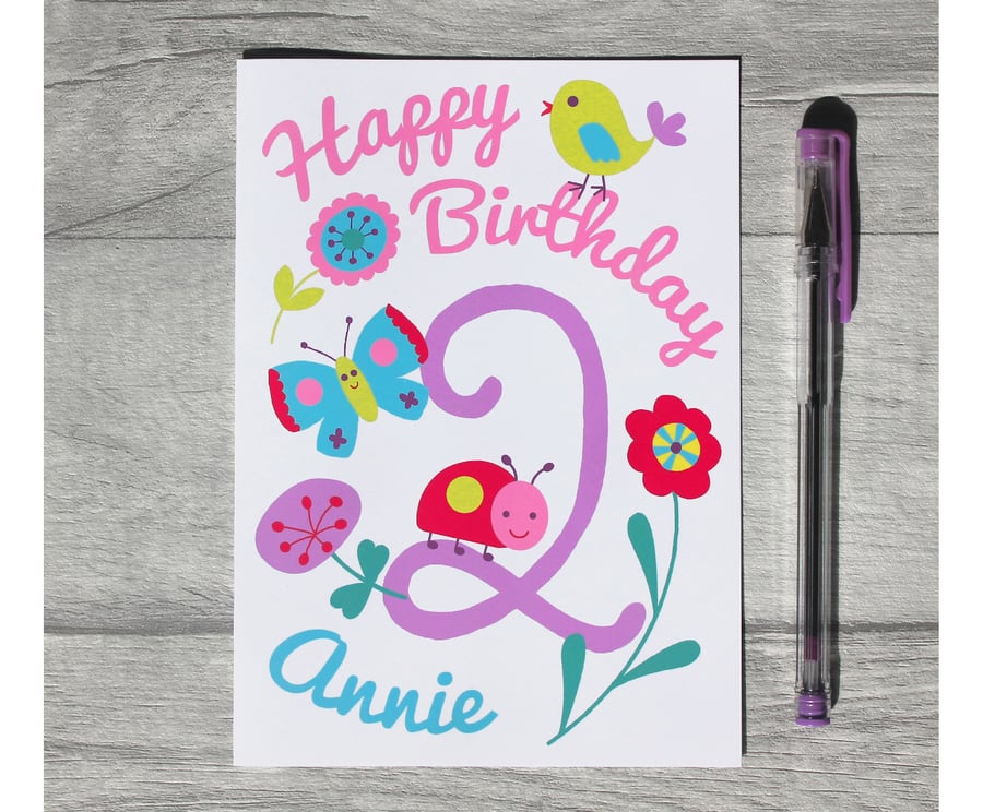 Girls 1st 2nd, 3rd, 4th, 5th, 6th, 7th, 8th Birthday Card