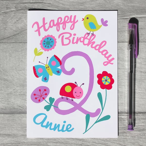 Girls 1st 2nd, 3rd, 4th, 5th, 6th, 7th, 8th Birthday Card