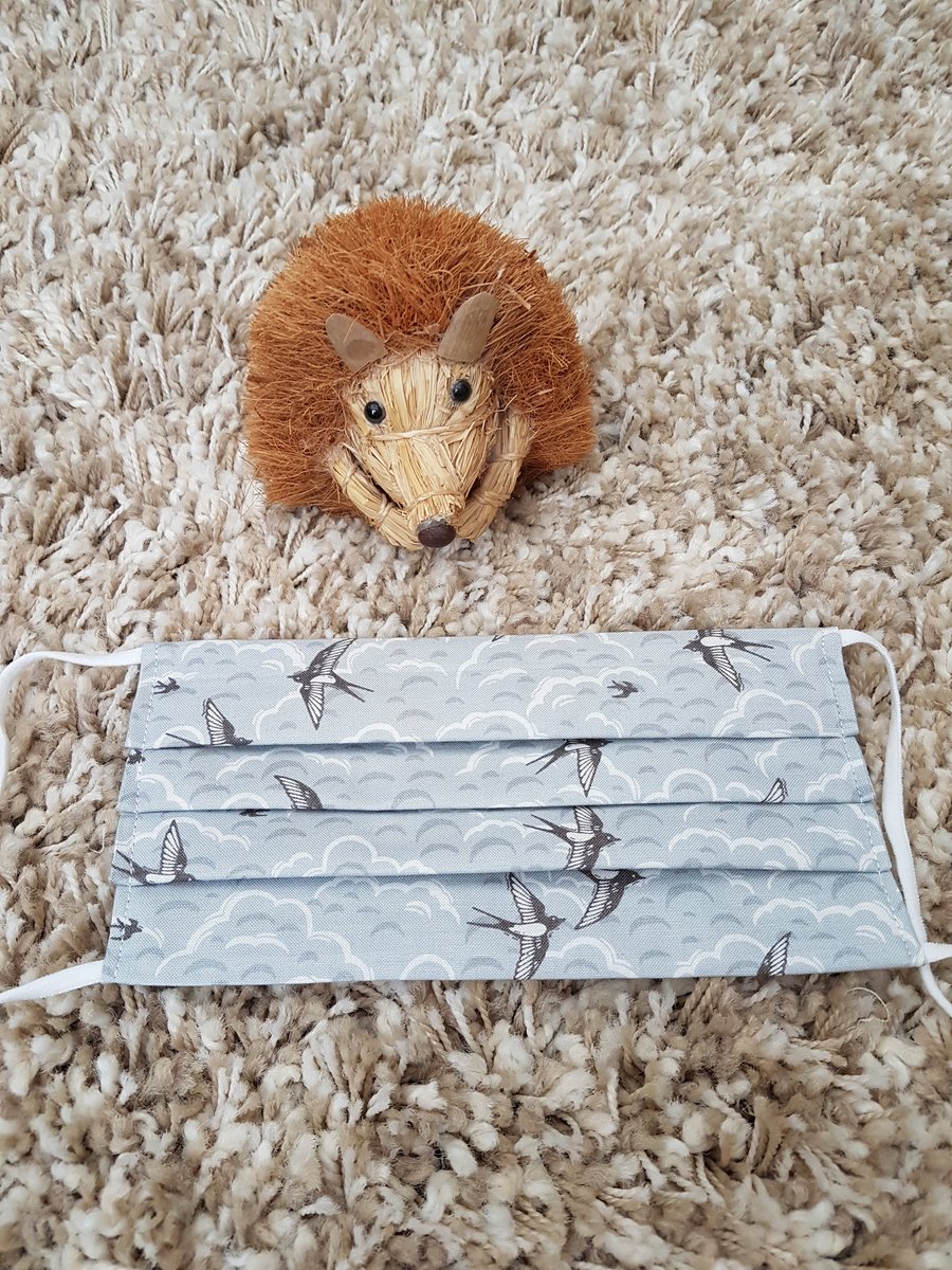 Small Adult or Teenager face covering - Swift and Cloud print