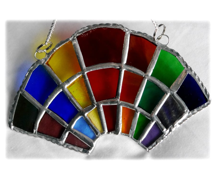 Rainbow Arc Stained Glass Suncatcher Handmade Fan
