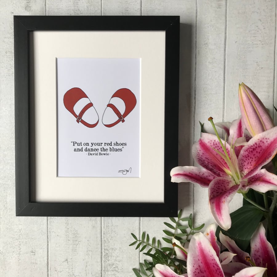 Put on your red shoes and dance the blues - Mounted Print