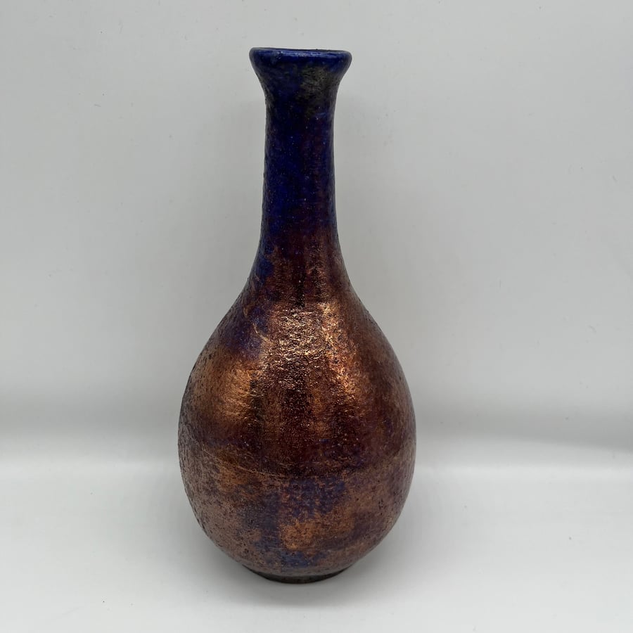 Rainbow Metallic Glazed Bud Vase