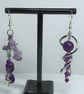 One of a Kind Handmade Amethyst Asymmetrical Earrings Purple Gemstone Gift