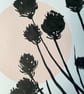 Botanical art, Garden Chives, shadow painting, original artwork, signed - Image 3