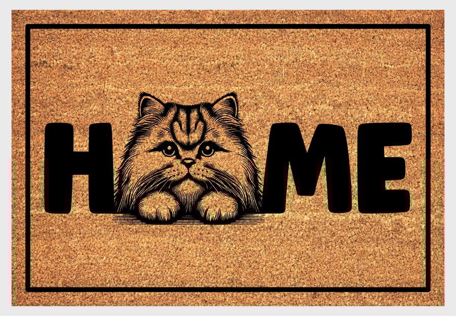 British Longhair Cat Home Door Mat No.3 - British Longhair Welcome Mat 