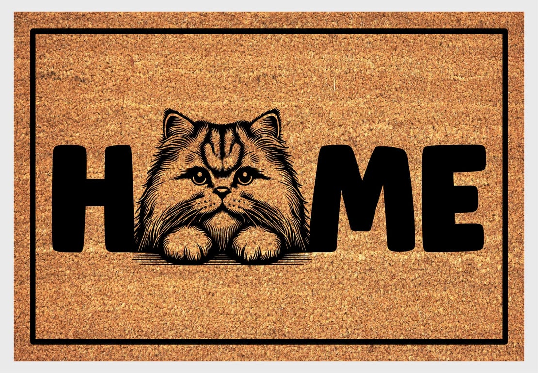 British Longhair Cat Home Door Mat No.3 - British Longhair Welcome Mat 