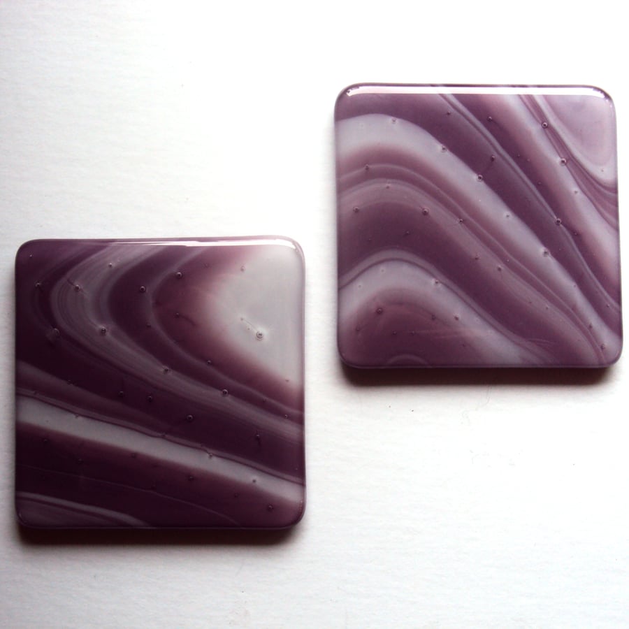 Swirly amethyst coaster set