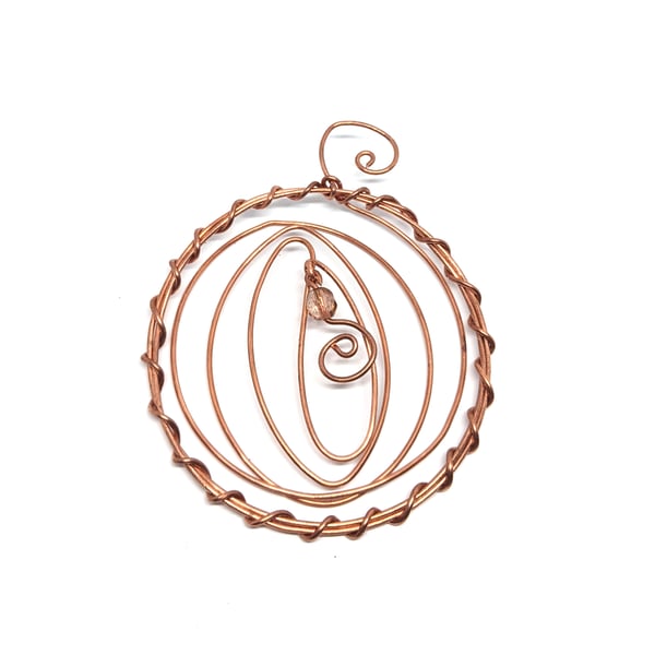 Pack of 5 Copper Wire Christmas Decorations - With Bead Accents