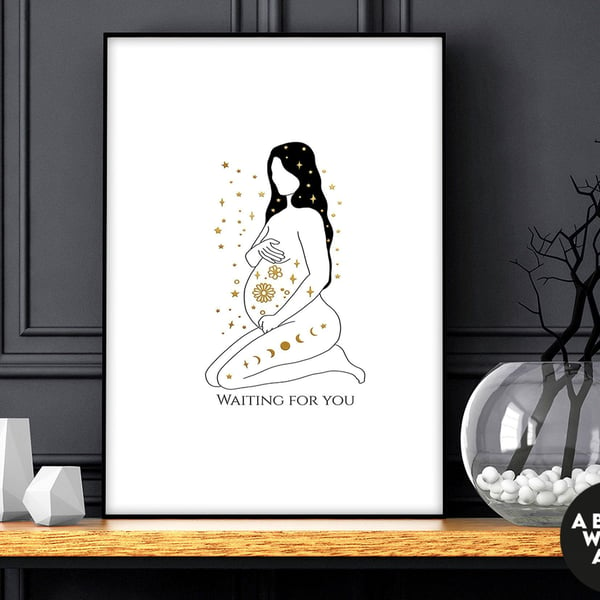 Mom to be birthday gift, Mom to be line art quotes, First time mom gift for her,