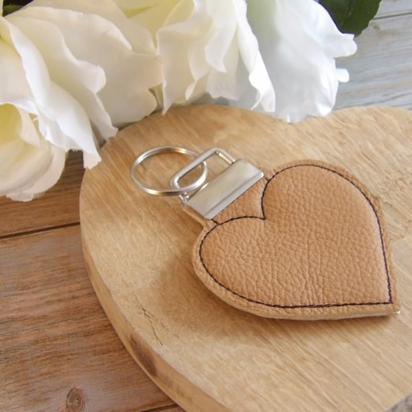 Lovely leather heart keyfob or  bagcharm 