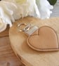 Lovely leather heart keyfob or  bagcharm 
