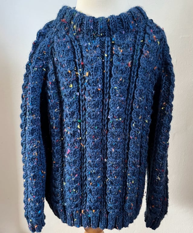 Hand Knitted Neutral Gender Childs Jumper, Age 4 - 5 years