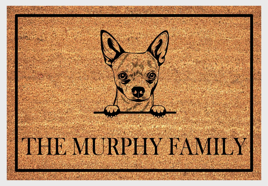Chihuahua Door Mat - Personalised Chihuahua Welcome Mat - 3 Sizes