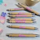 Personalised bamboo pens 