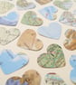 200 World Map Atlas Confetti Paper Hearts, Wedding Birthday Travel Decor - Image 2