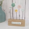 Clay Flower Garden in a Wood Block 'My Garden'