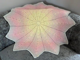 Pastel Star Shaped Baby Blanket, pink, lemon, green, baby shower gift idea