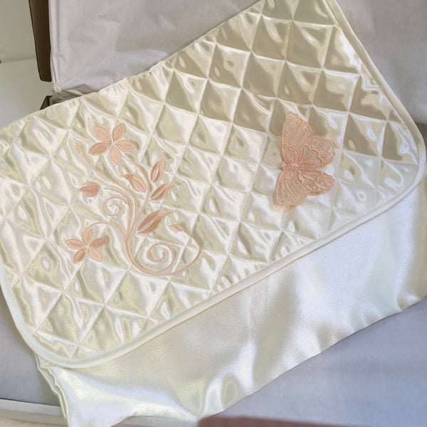 Gift for Bride. Satin Keepsake Case, Special Occasion, Mementoes, Lace Butterfly