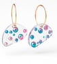 Blue and Purple Pearl Resin Earrings – Asymmetrical Hoop Statement Jewellery – H