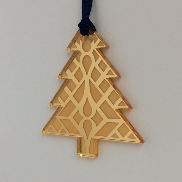 Gold mirrored tree - geometric design