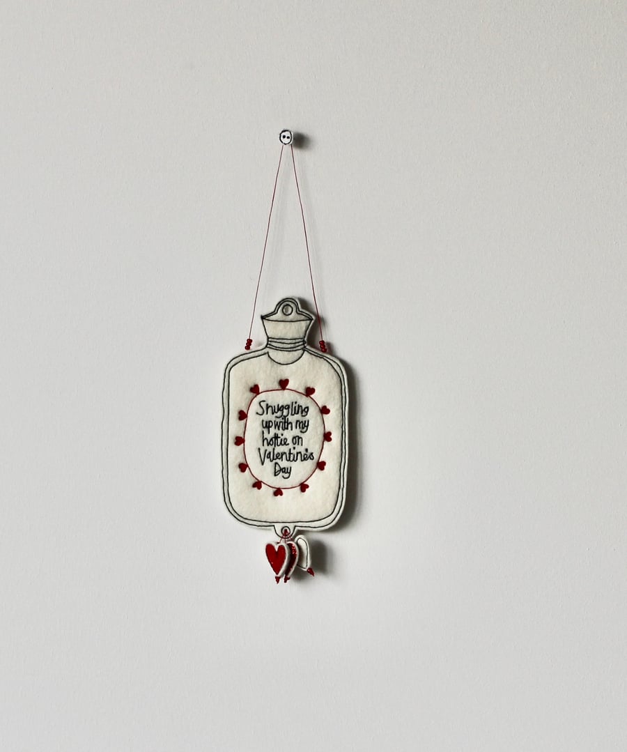 'Snuggling up with my Hottie on Valentine's Day' - Hanging Decoration