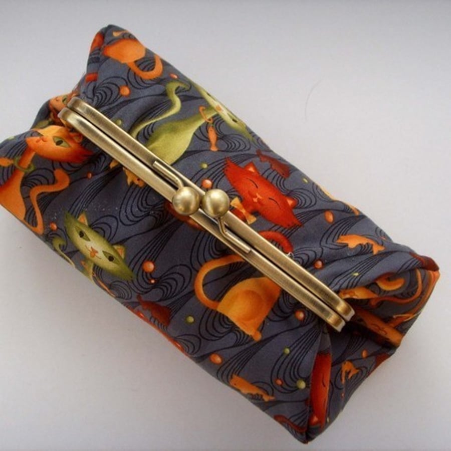 Colourful Cats Clutch Bag / Make up Purse