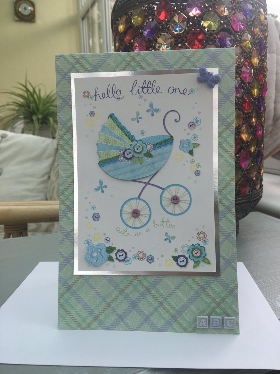 Hello little one new baby card