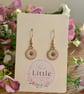 White Flower Dangle Earrings, Enamel Floral Charms, Handmade Jewellery
