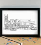 Scunthorpe Landmarks Skyline Art Print - Image 3