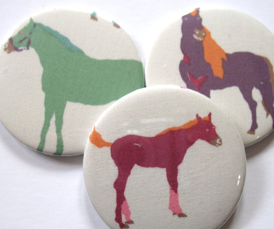 Horse pony  pocket mirror trio