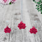 Red Roses Necklace & Earring Set
