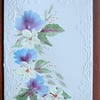 hand painted floral greetings card ( ref F 536)