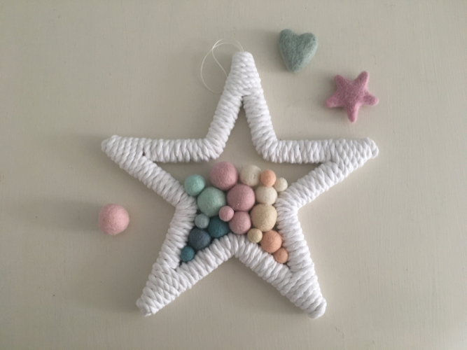 Nursery, Playroom textile hanging star shape wall decoration, new baby gift 