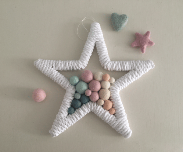 Nursery, Playroom textile hanging star shape wall decoration, new baby gift 