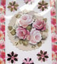 Pink Rose Flower - Hand Crafted Decoupage Greeting Card - Blank 3025