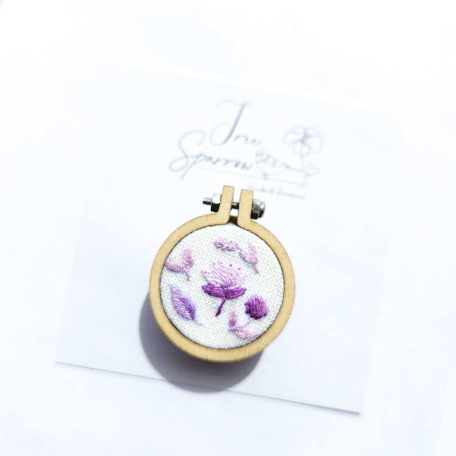 Hand Embroidered Floral Brooch