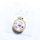 Hand Embroidered Floral Brooch