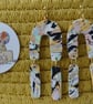 Abstract Arch Polymer Clay Dangle Stud Earrings – Handmade