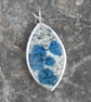 Large K2 Jasper pendant - white with blue spots - Image 2