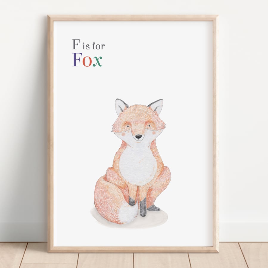 Woodland fox print: Kids’ wall art