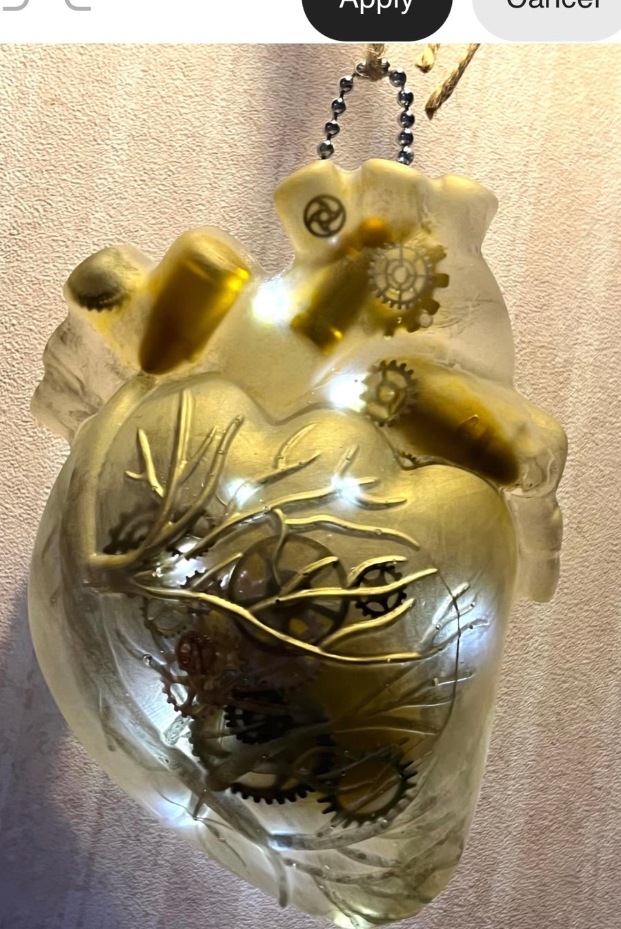 Valentine’s Day gift Anatomical heart with metal cogs and bomb birthday gift